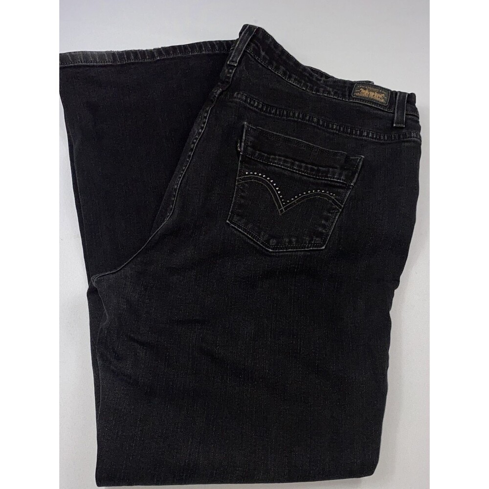 Levis 580 Womens Black Boot Cut Vintage Style Stretch Denim Jeans Plus Size 20M